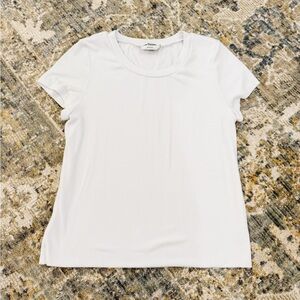 LNA Clothing Ribbed White Short Sleeve Tee